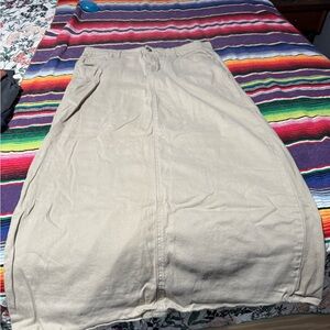 Elegant Beige Midi Skirt